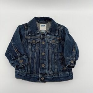 Old Navy Baby Boy 12-18 Months Denim Trucker Jacket Medium Wash Blue Cotton